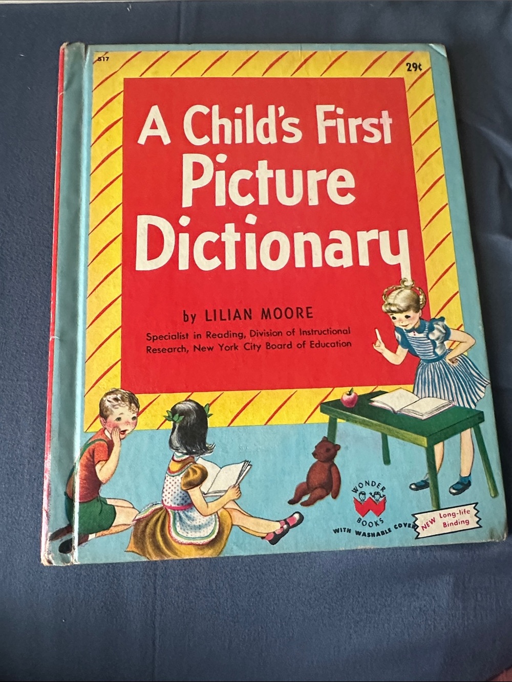 A Child's First Picture Dictionary - Bright Red & Light Blue Cover